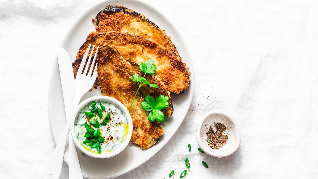 Calhas de berinjela na fritadeira: a receita