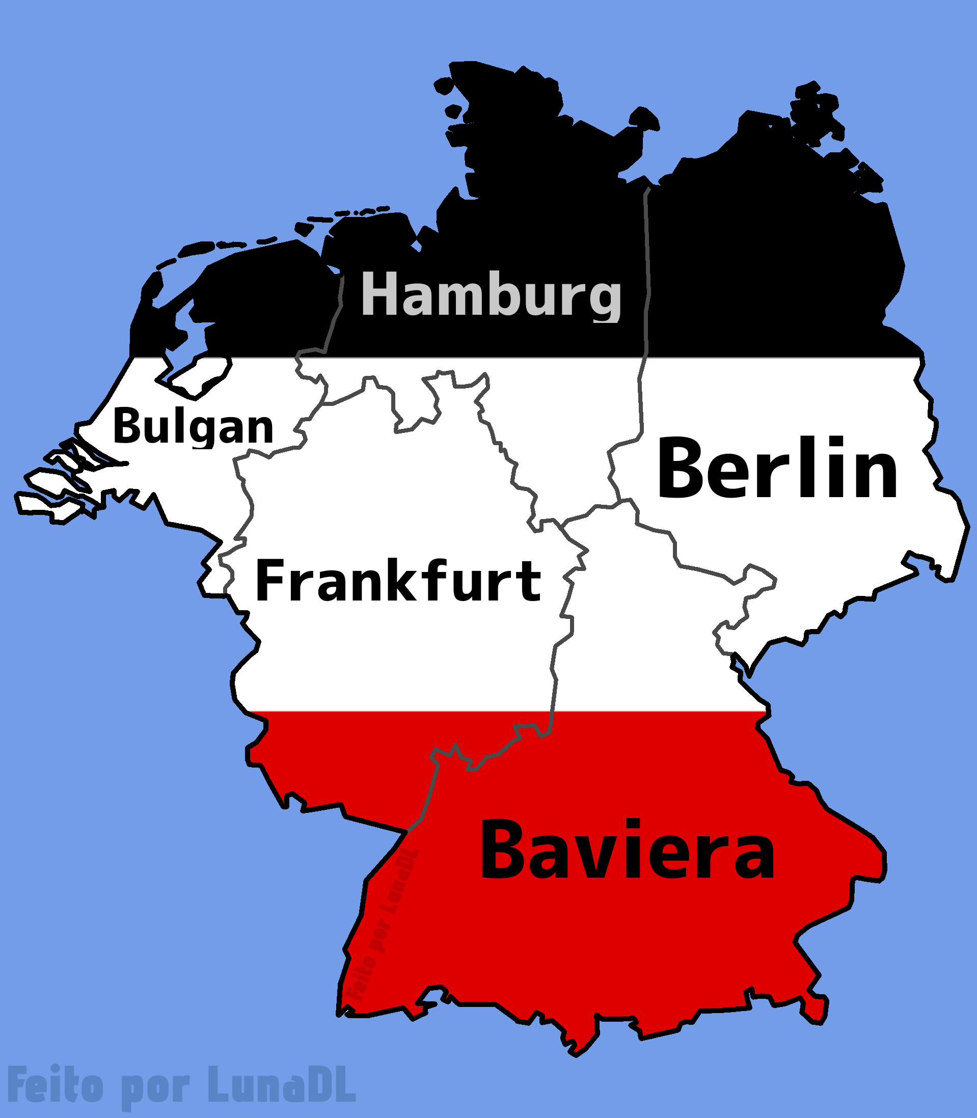 Mapa do Império Alemão com estados ( alternativo )