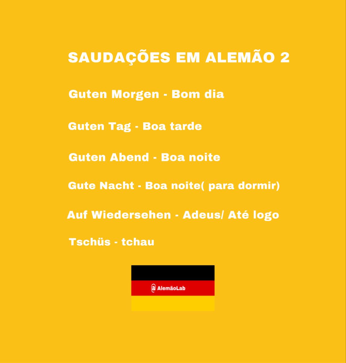 Saudações em alemão/ Alemão basico