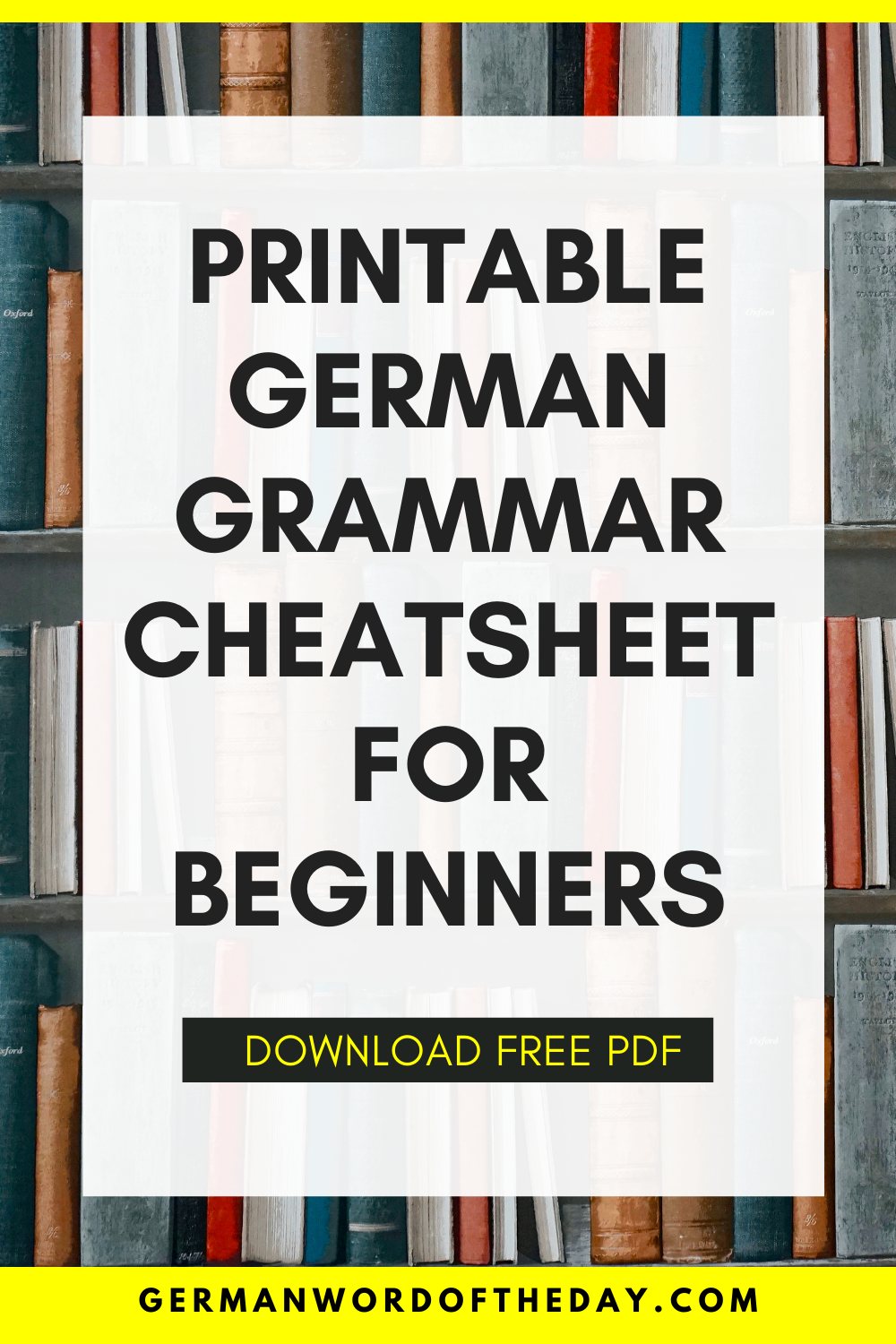 Printable German grammar cheat sheet for beginners (PDF download)