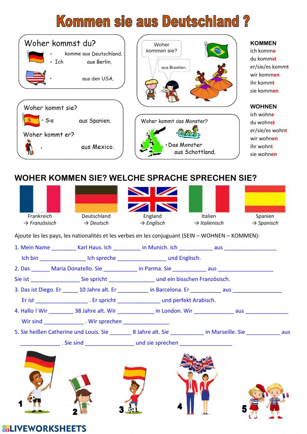 Sich vorstellen A1 – A2 worksheet