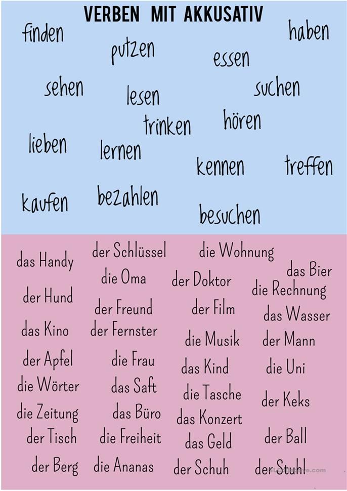 Verben mit Akkusativ