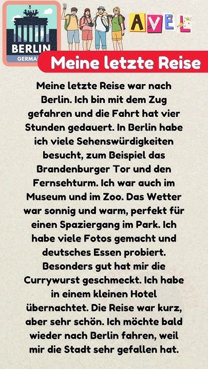 Meine letzte Reise – Einfacher Deutscher Text (A1-A2 Niveau) #deutschlernen