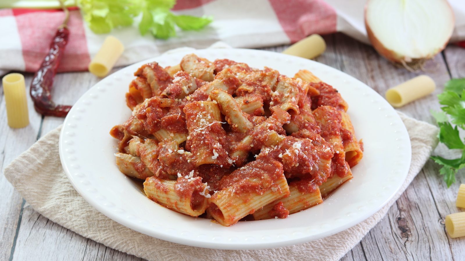 Rigatoni com pijama